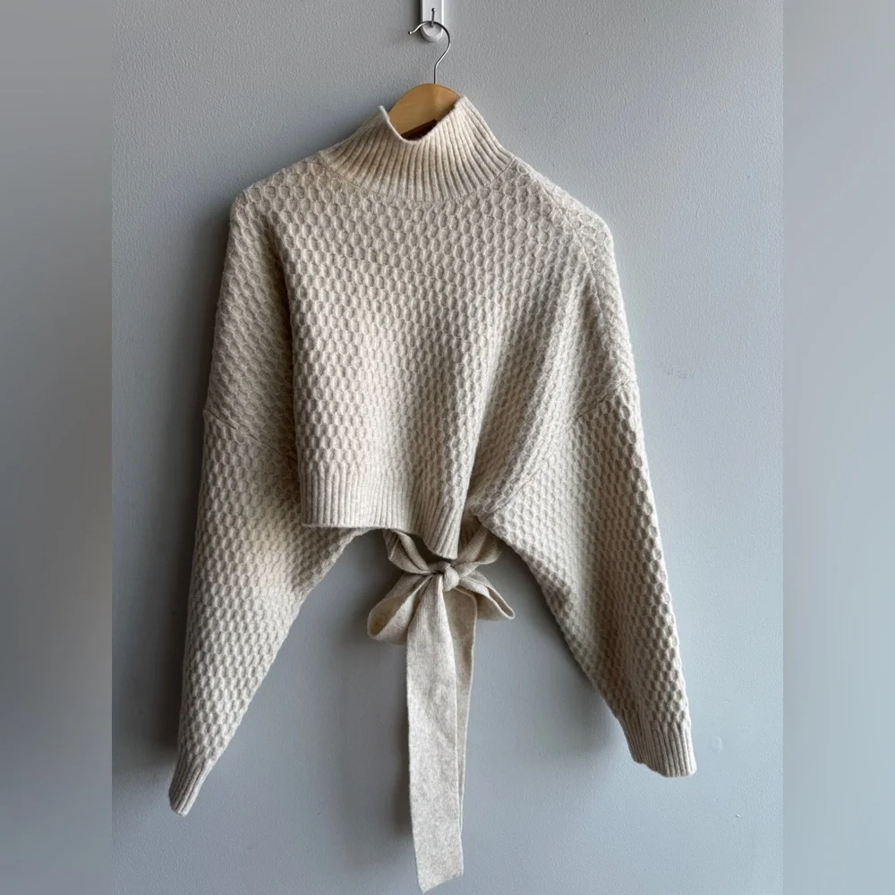 Zara Open Back Knit Mock Neck Sweater - Picture 3 of 7